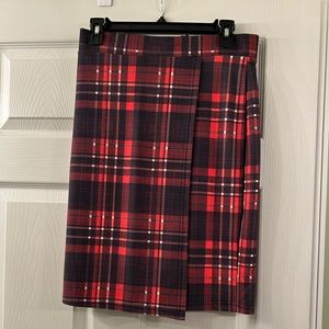 Red plaid skirt